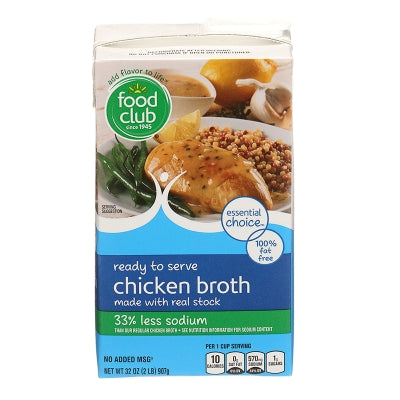Caldo Liquido De Pollo Reducido En Sodio Food Club 32 Onz