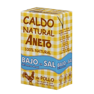 Caldo Liquido De Pollo Bajo En Sal Aneto 1 Lt
