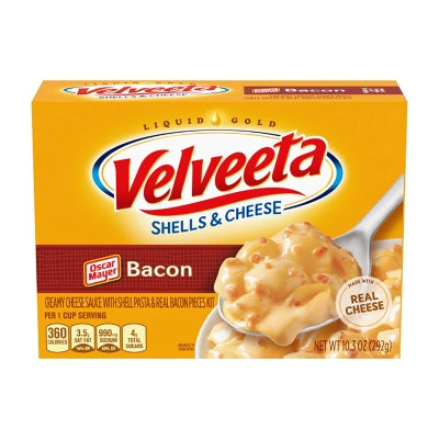 Pasta Conchas De Queso Con Tocineta Velveeta Kraft 10 Onz