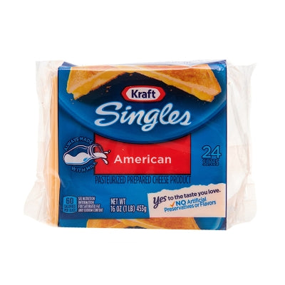 Queso Americano En Lonjas Kraft 24 Und/Paq, 16 Onz