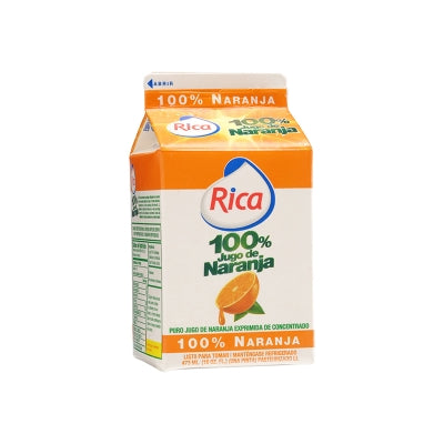 Jugo De Naranja Con Azucar 100% Rica 16 Onz