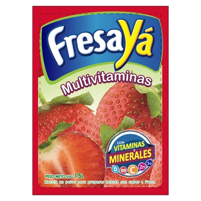 Jugo En Polvo Sabor Fresa Sobre Fresaya 23 Gr