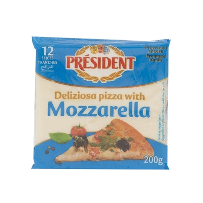 Queso Mozzarella Rebanado President 200 Gr