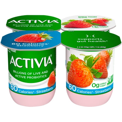 Yogurt Light Sabor Fresa Dannon Activia 4 Und/Paq