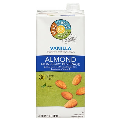 Bebida De Almendra Sin Lactosa Sabor Vainilla Full Circle 32 Onz