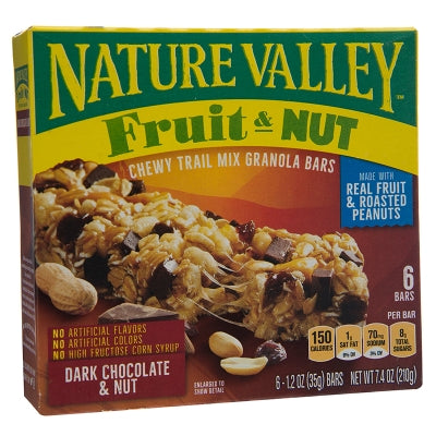 Barra De Granola Dark Chocolate And Nuts Nature Valley 7.4 Onz