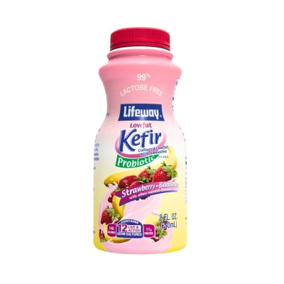 Kefir Sabor Banana y Fresa Bajo en Grasa Lifeway 8 Onz