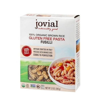 Pasta Fusilli De Arroz Integral Organico Jovial 12 Onz