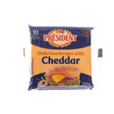 Queso Cheddar Rebanado Para Sandwich President 10 Und/Paq