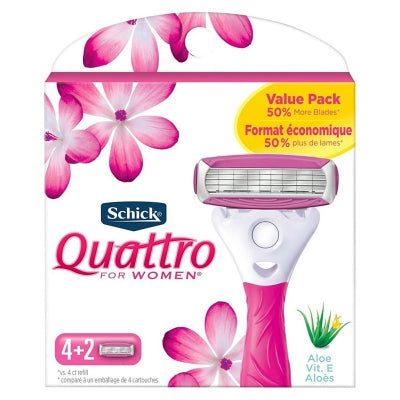 Repuesto Para Rasuradora Quattro Mujer Schick 4 Und/Paq