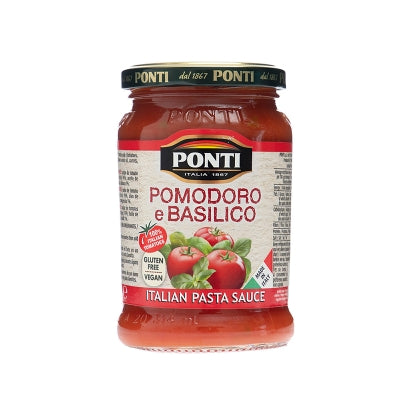 Salsa Para Pasta De Tomate Con Albahaca Ponti 280 Gr