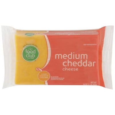 Queso Cheddar Medium En Barra Food Club 16 Onz