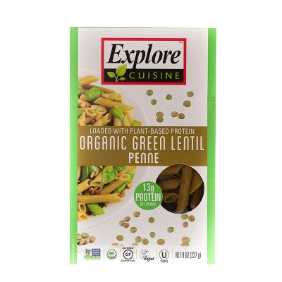 Pasta Penne Organica De Lenteja Verde Sin Gluten Explore Cuisine 8 Onz