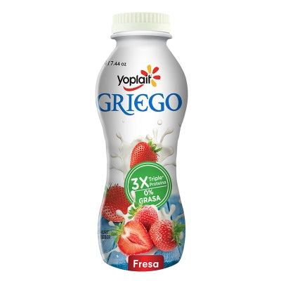 Yogurt Griego Bebible Sabor Fresa 0% Grasa Yoplait 220 Ml