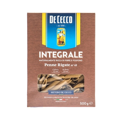 Pasta Penne Rigate Integral De Cecco 500 Gr