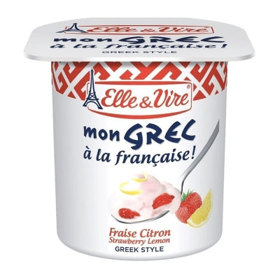 Yogurt Griego Sabor Fresa Y Limon Elle & Vire 125 Gr