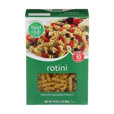 Pasta Rotini Food Club 16 Onz