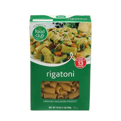 Pasta Rigattoni Food Club Fc 16 Onz