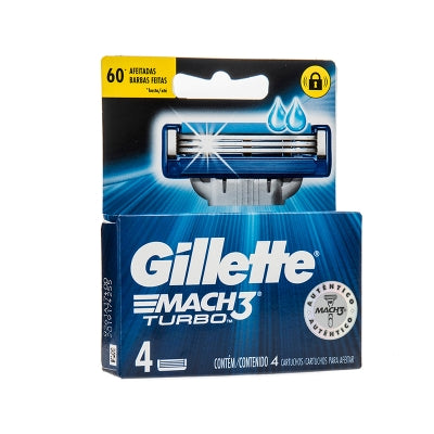 Repuesto Para Rasuradora Mach 3 Gillette 4 Und/Paq