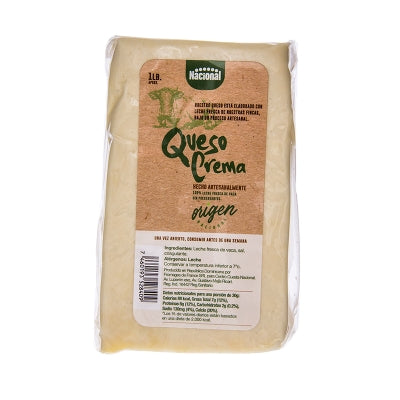 Queso Crema Origen Nacional 1 Lb