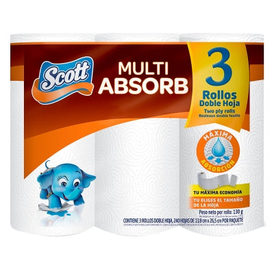 Papel Toalla Multi Absorb Scott 3 Und/Paq