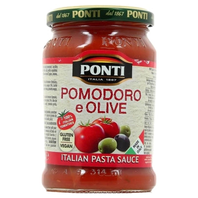 Salsa Para Pasta De Tomate Y Aceitunas Ponti 280 Gr