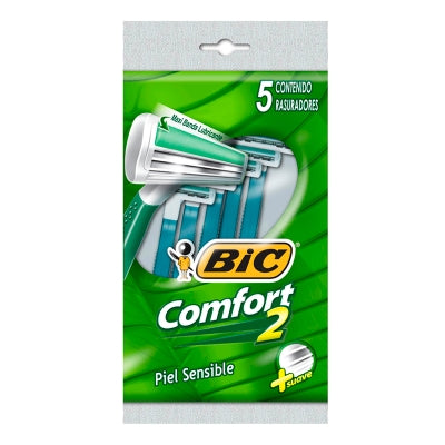 Rasuradora Comfort 2 Piel Sensible Bic 5 Und/Paq