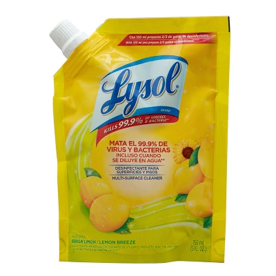 Desinfectante Para Superficies Y Pisos Aroma Brisa Limón Lysol 150 Ml