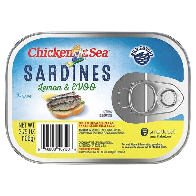 Sardinas Al Limon Y Aceite De Oliva Extra Virgen Chicken Of The Sea 106 Gr