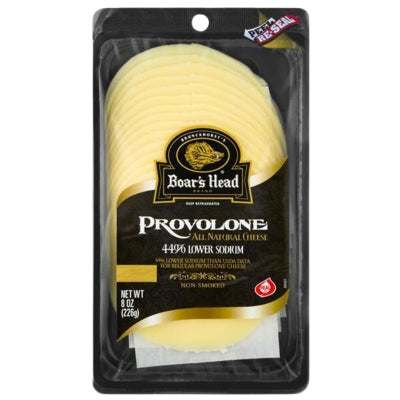 Queso Provolone Bajo en Sodio Rebanado Boar's Head 8 Onz