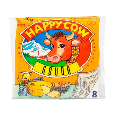 Queso Gouda Rebanado Happy Cow 8 Und/Paq