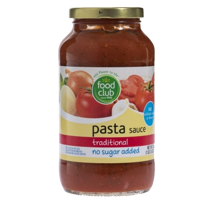 Salsa Para Pasta Tradicional Sin Azucar Food Club 23.5 Onz