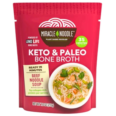 Sopa de Fideos Con Carne y Caldo De Huesos Miracle Noodle 216 Gr