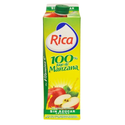 Jugo de Manzana 100%  Sin Azúcar Rica 32 Onz