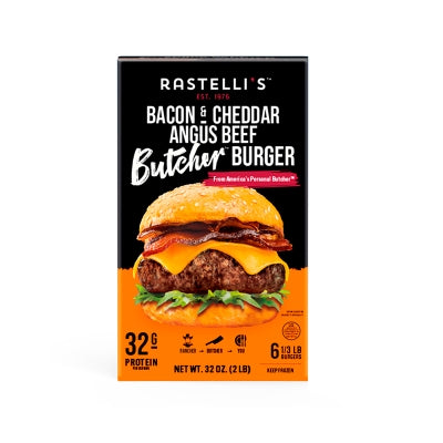 Carne Para Hamburguesas de Tocineta y Queso Rastelli´s 6 Und/Paq