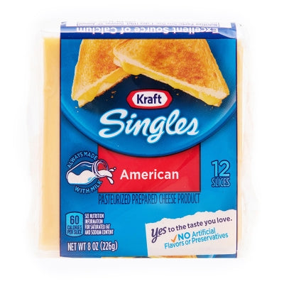 Queso Americano En Lonjas Kraft 12 Und/Paq, 8 Onz