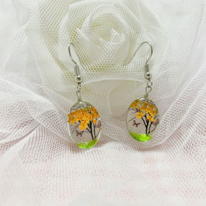 Starry Dried Flower Earrings Time Stone