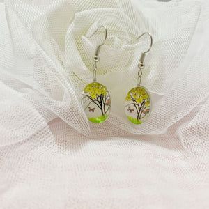 Starry Dried Flower Earrings Time Stone