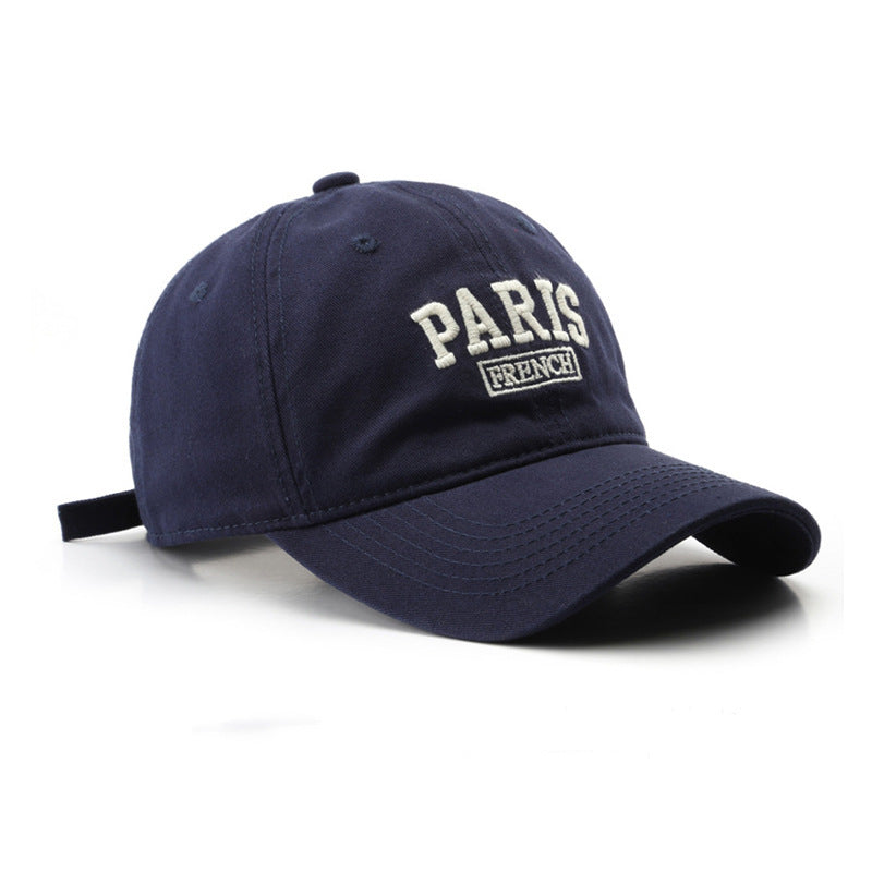 Personalized Washed Letters Embroidered Peaked Cap Outdoor Travel