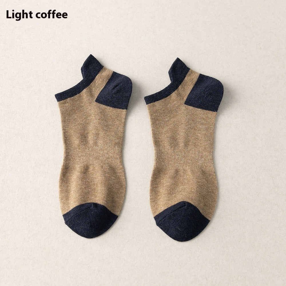 Combed Cotton Bottom Sweat-absorbing Deodorant Anti-ankle Socks Low-cut Men's Retro Waist