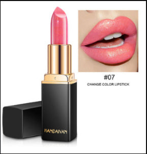 Shiny Metallic Lipstick Pearlescent Color Temperature Change Lipstick Gilt Lipstick