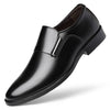 Men's Pointed-toe Slip-on Business Formal Wear Leather Shoes