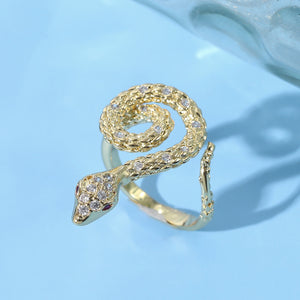 New European And American Diamond Cobra Ring