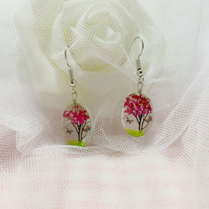 Starry Dried Flower Earrings Time Stone